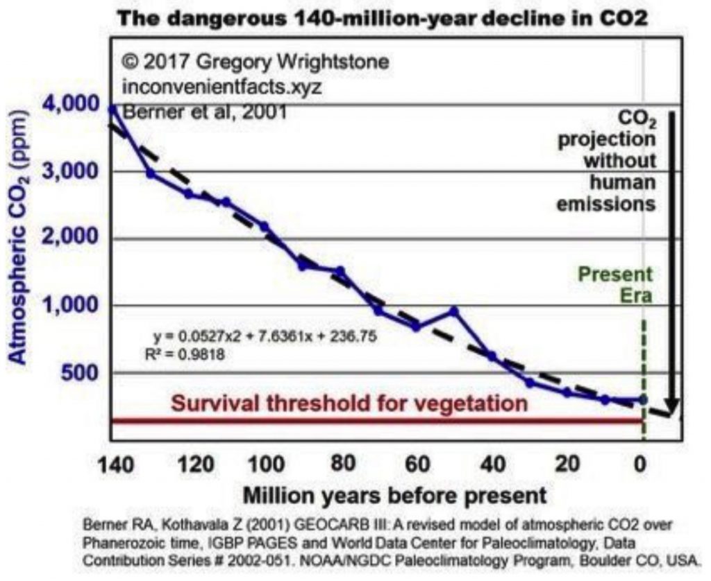 Dangerous decline in CO2