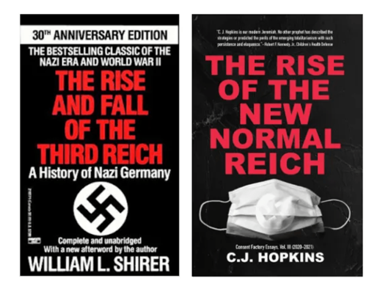 Two book covers: rise and fall of the 3rd Reich / rise of the new normal Reich